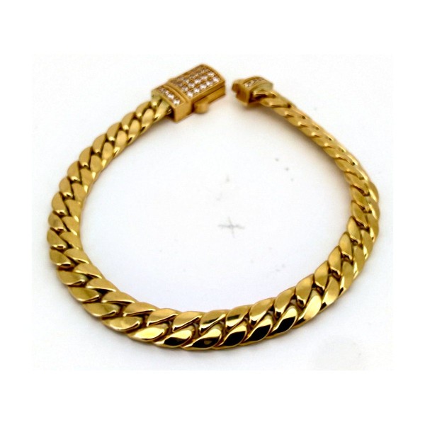 Pulsera cubana de oro 18k 20 cm